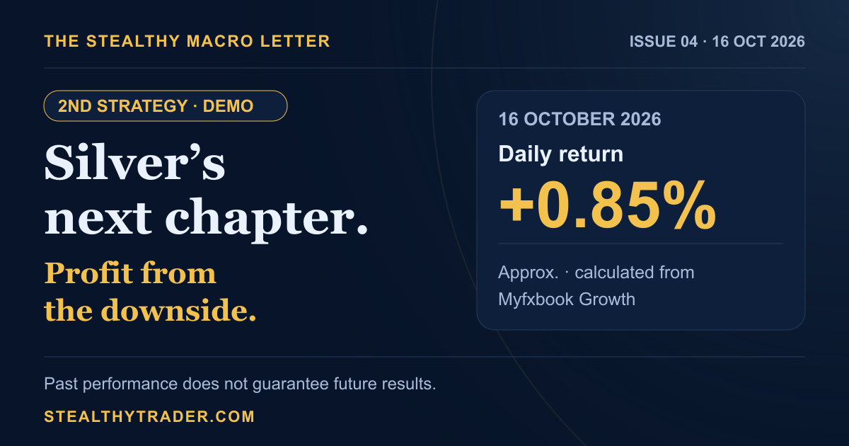 Issue 04 of the Stealthy Macro Letter: Silver’s Next Chapter, Profit From the Downside. 2nd Strategy (Demo) account update.